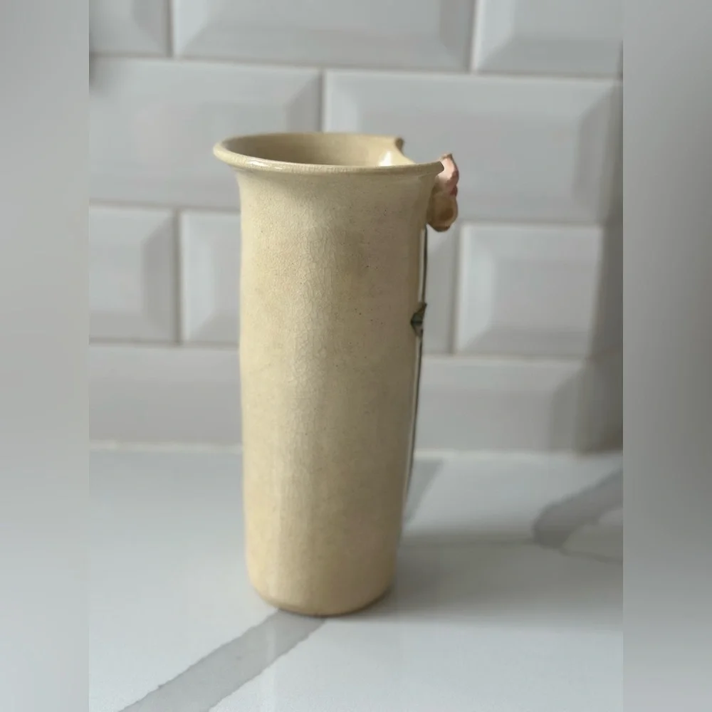 Vintage ivory vase with rose